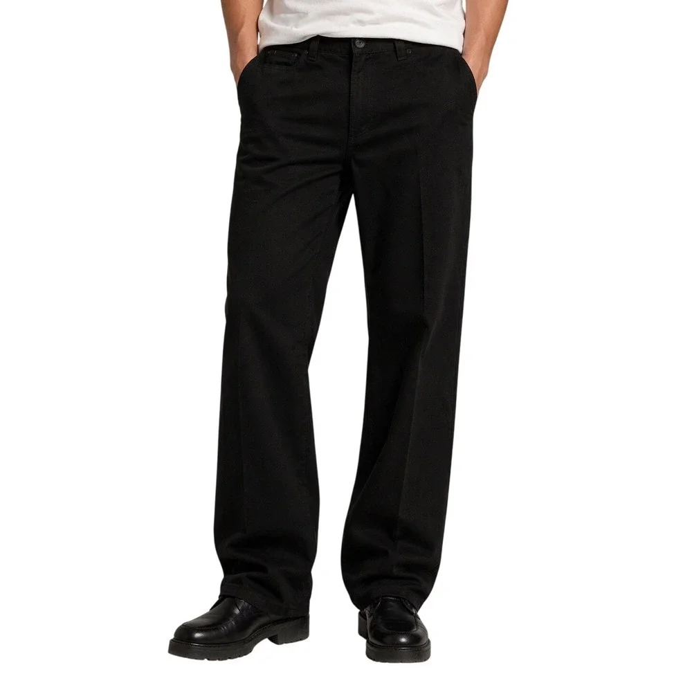 True Religion Ricky Relaxed Straight Black Pants Mens 40W‎ Horseshoe Flap Pocket